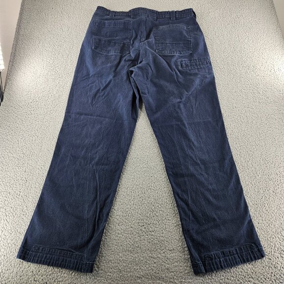 Duluth Flex Fire Hose Pants Mens 36x32 Blue Relaxed Fit Utility Workwear Cotton - Picture 13 of 16